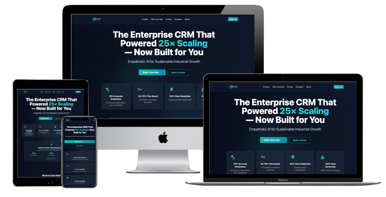 Cura Hub AI CRM dashboard metrics