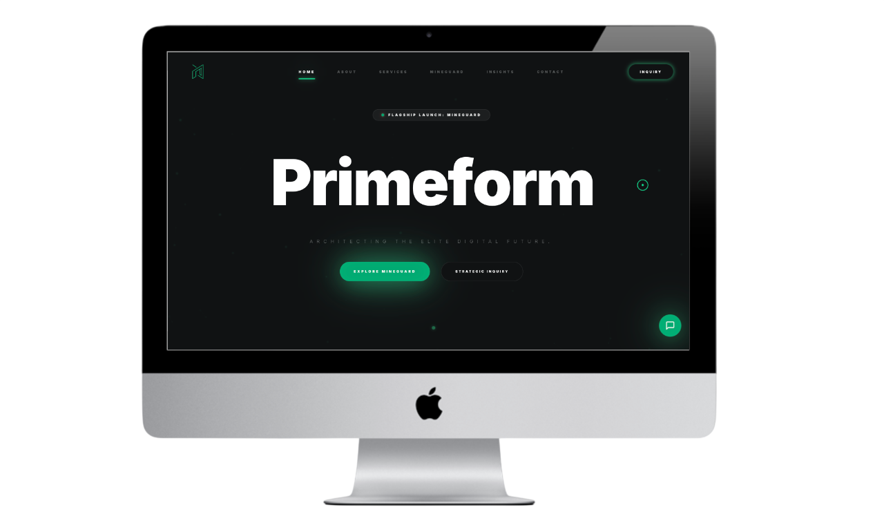 Screenshot of the Primeform website for concrete formwork solutions